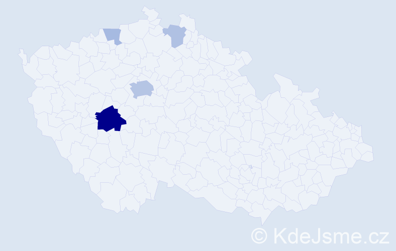 Příjmení: 'Blajerová', počet výskytů 13 v celé ČR