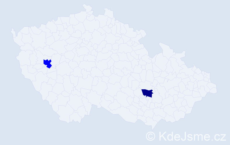Příjmení: 'Bőgiová', počet výskytů 3 v celé ČR