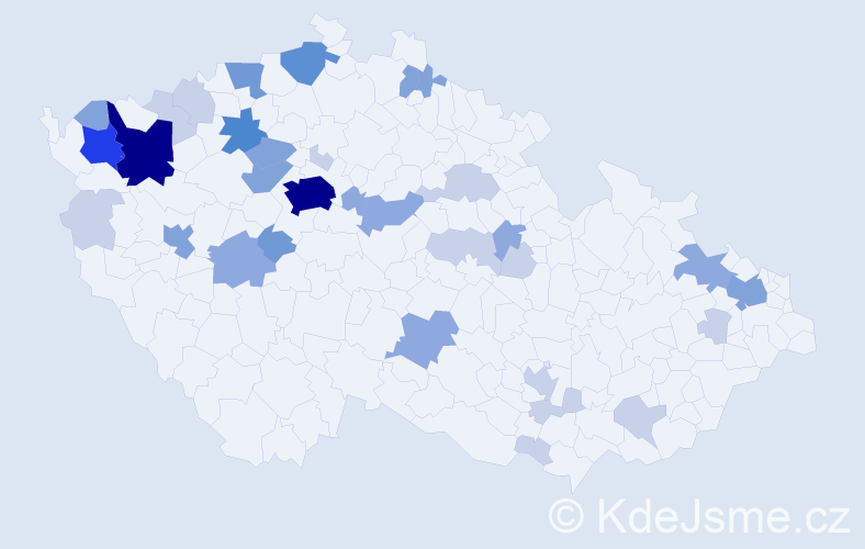 Příjmení: 'Bachmann', počet výskytů 97 v celé ČR