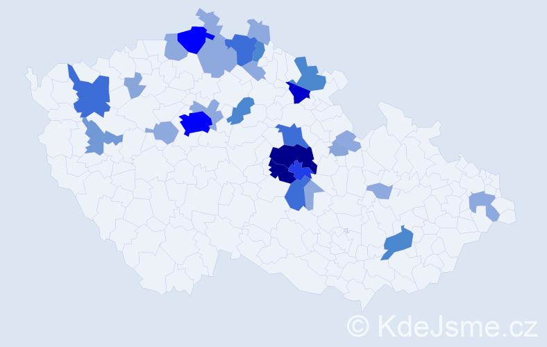 Příjmení: 'Drápalíková', počet výskytů 102 v celé ČR