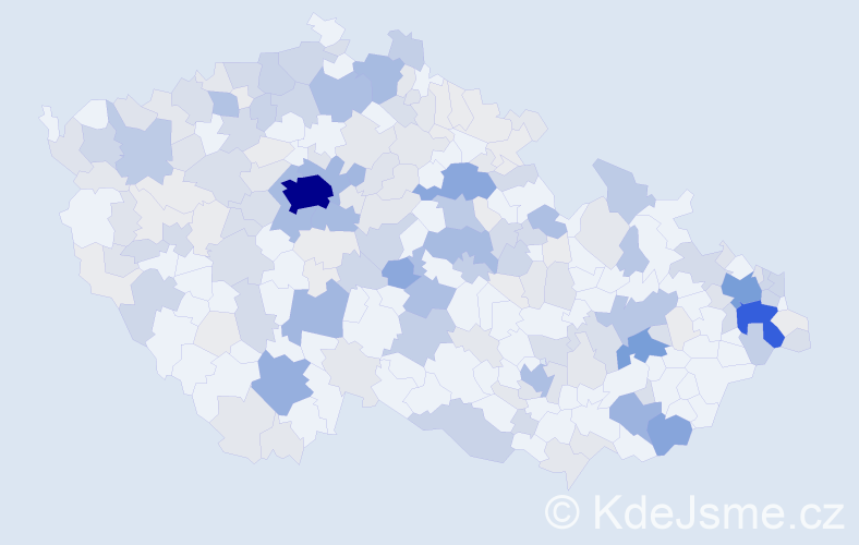 Příjmení: 'Kavka', počet výskytů 801 v celé ČR