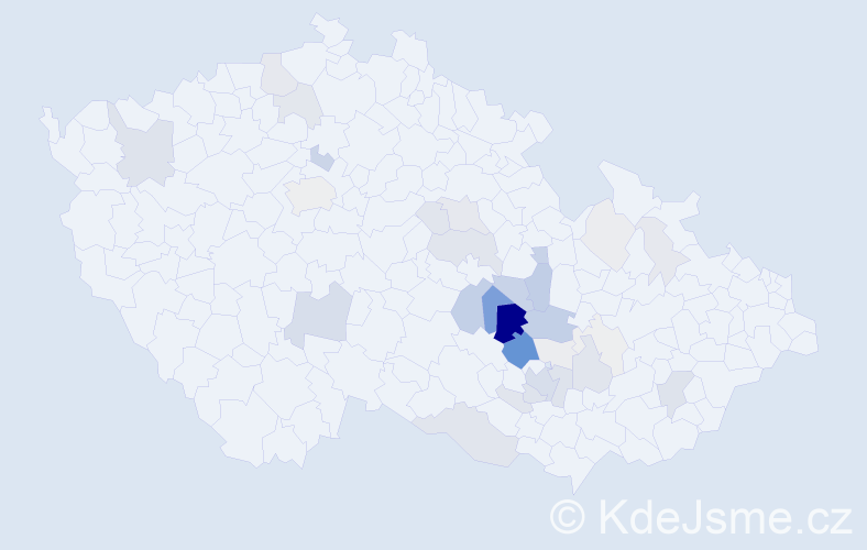 Příjmení: 'Kincová', počet výskytů 128 v celé ČR