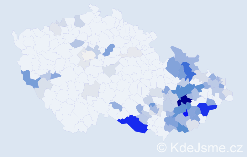 Příjmení: 'Bartoníková', počet výskytů 281 v celé ČR