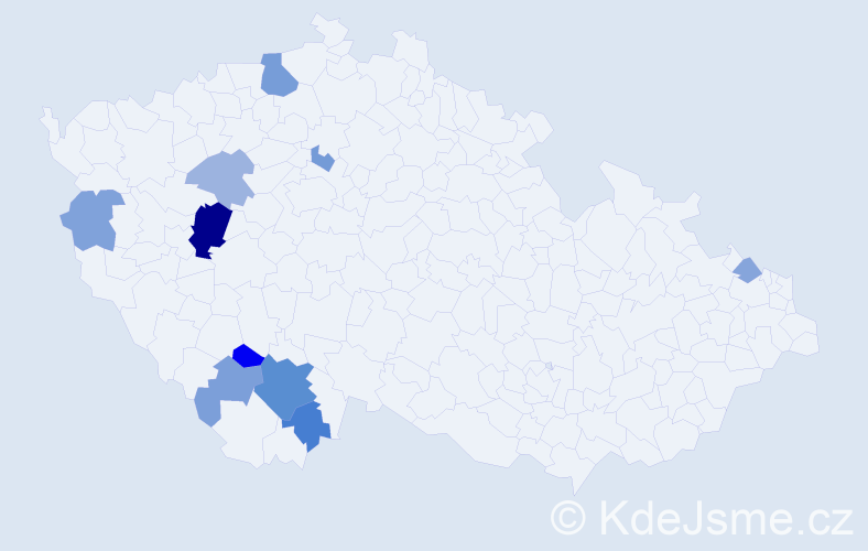 Příjmení: 'Holšanová', počet výskytů 20 v celé ČR