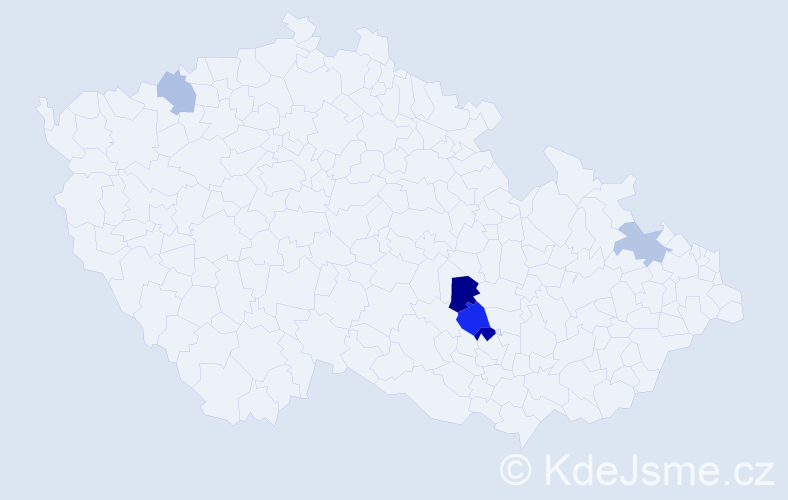 Příjmení: 'Vaša', počet výskytů 8 v celé ČR