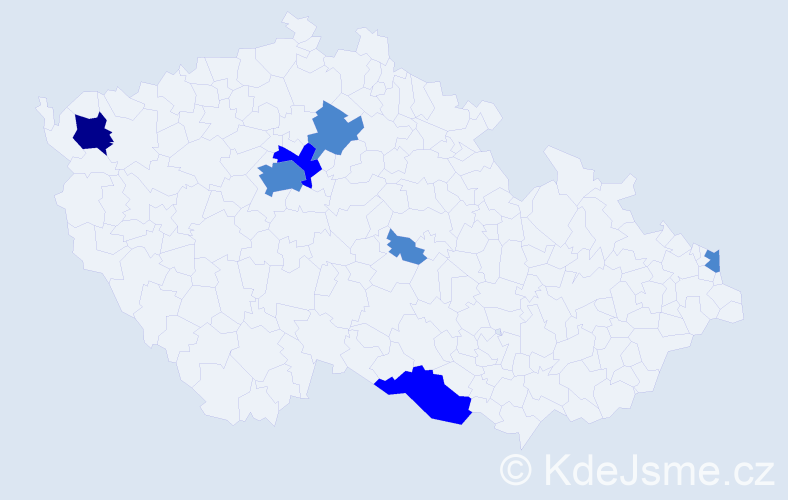 Příjmení: 'Domonkoš', počet výskytů 11 v celé ČR
