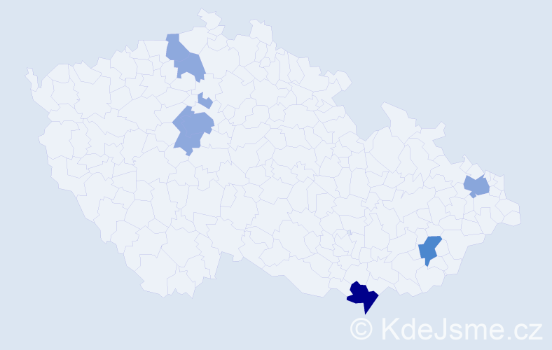 Příjmení: 'Rosinec', počet výskytů 20 v celé ČR