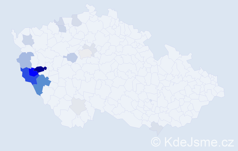 Příjmení: 'Macán', počet výskytů 46 v celé ČR