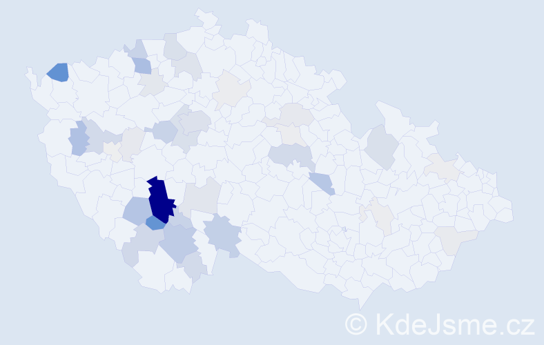 Příjmení: 'Hesoun', počet výskytů 156 v celé ČR