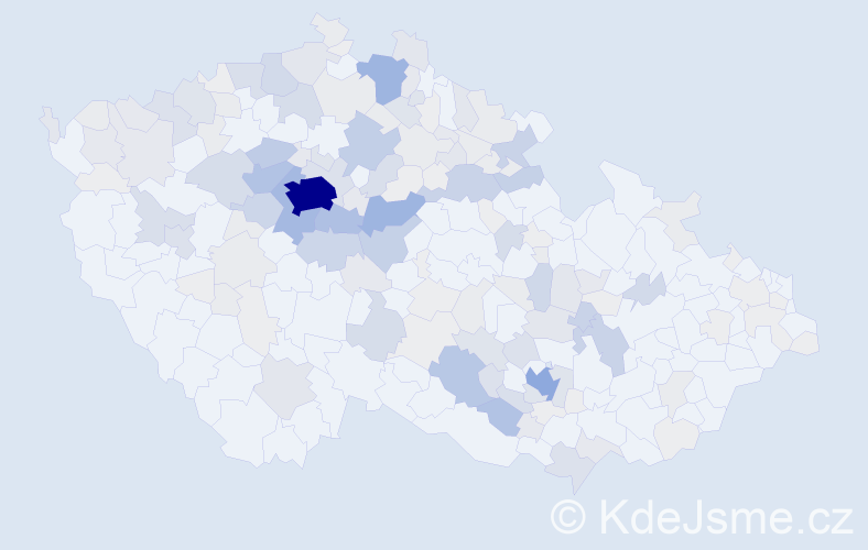 Příjmení: 'Křeček', počet výskytů 733 v celé ČR