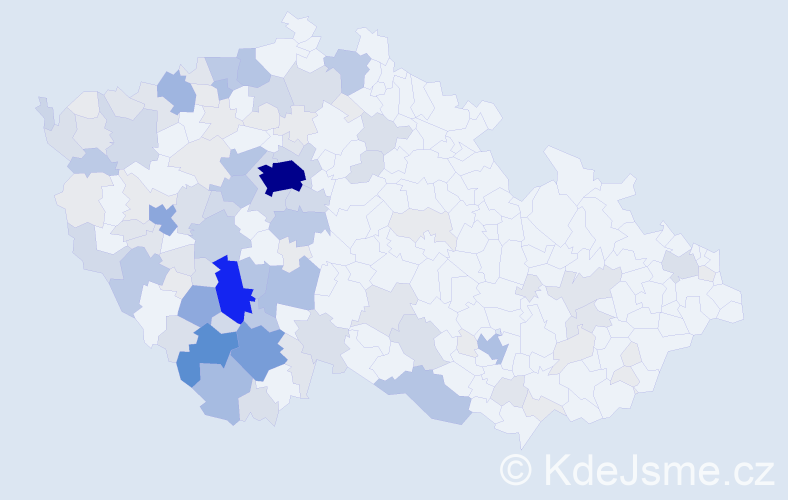 Příjmení: 'Velek', počet výskytů 442 v celé ČR