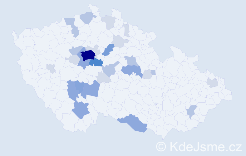 Příjmení: 'Dědourková', počet výskytů 77 v celé ČR