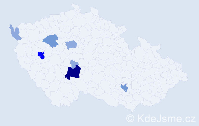 Příjmení: 'Dařenová', počet výskytů 18 v celé ČR