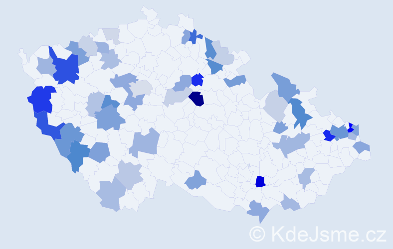 Příjmení: 'Rišková', počet výskytů 120 v celé ČR
