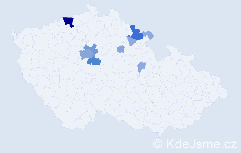 Příjmení: 'Doulík', počet výskytů 28 v celé ČR