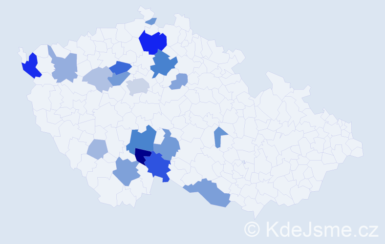 Příjmení: 'Drunecký', počet výskytů 60 v celé ČR