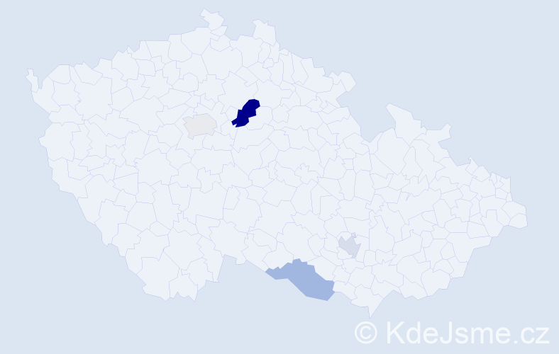 Příjmení: 'Kušan', počet výskytů 6 v celé ČR