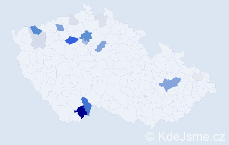 Příjmení: 'Huličková', počet výskytů 36 v celé ČR