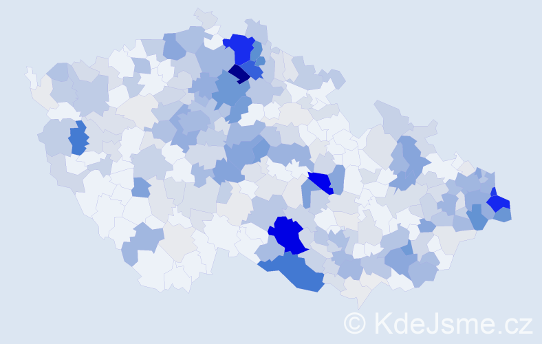 Příjmení: 'Bobková', počet výskytů 1205 v celé ČR