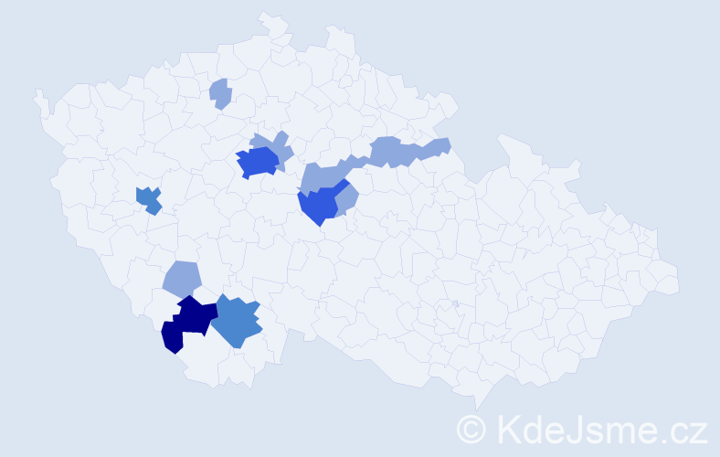 Příjmení: 'Landgráfová', počet výskytů 22 v celé ČR
