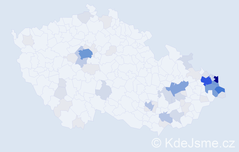 Příjmení: 'Broda', počet výskytů 244 v celé ČR