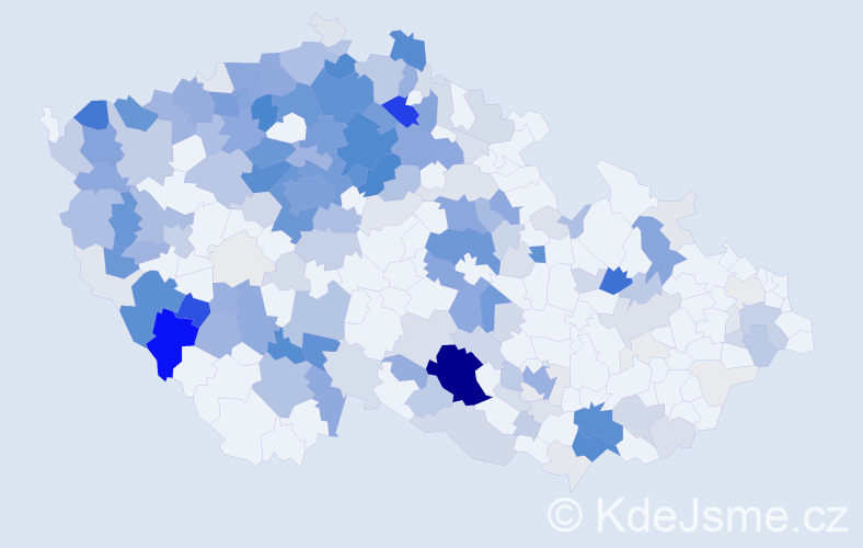 Příjmení: 'Zahrádková', počet výskytů 982 v celé ČR
