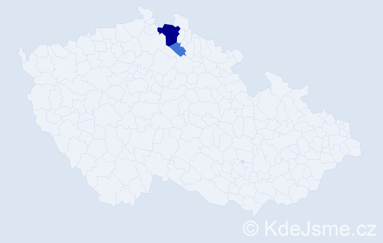 Příjmení: 'Pardeková', počet výskytů 7 v celé ČR