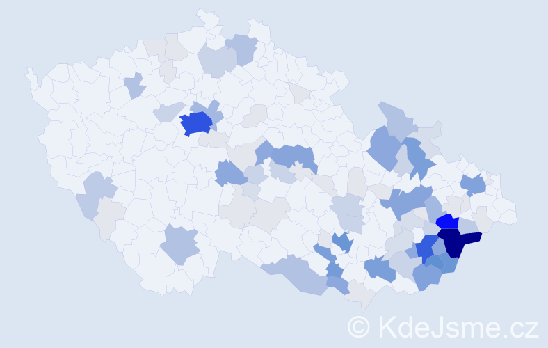 Příjmení: 'Novosád', počet výskytů 390 v celé ČR