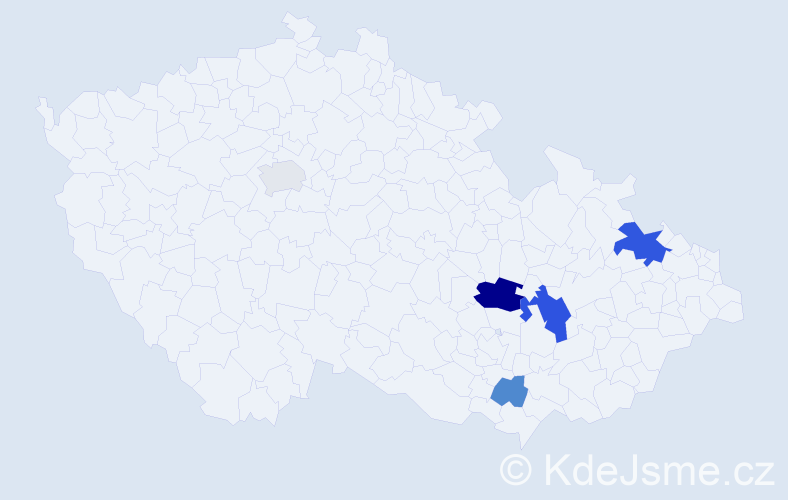 Příjmení: 'Zárychtová', počet výskytů 11 v celé ČR