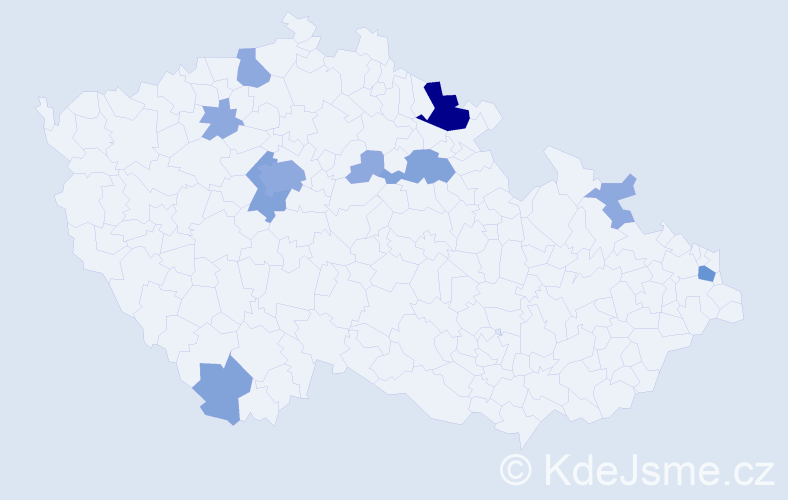 Příjmení: 'Kornfeld', počet výskytů 22 v celé ČR