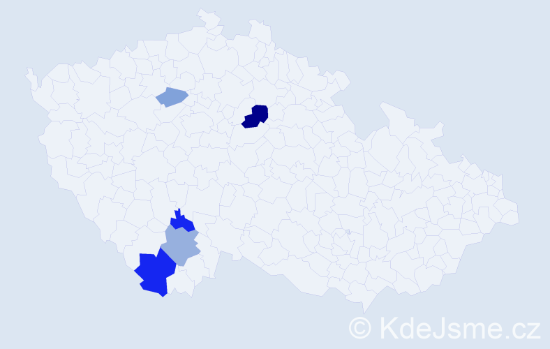 Příjmení: 'Kibusová', počet výskytů 10 v celé ČR