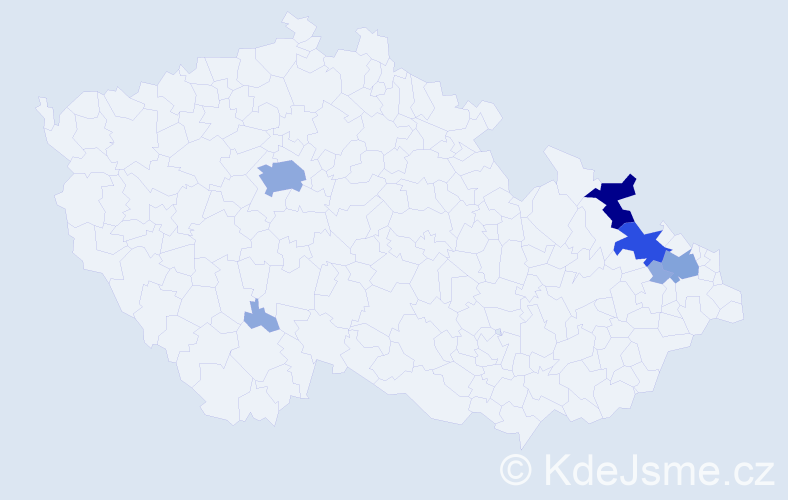 Příjmení: 'Zámarská', počet výskytů 18 v celé ČR