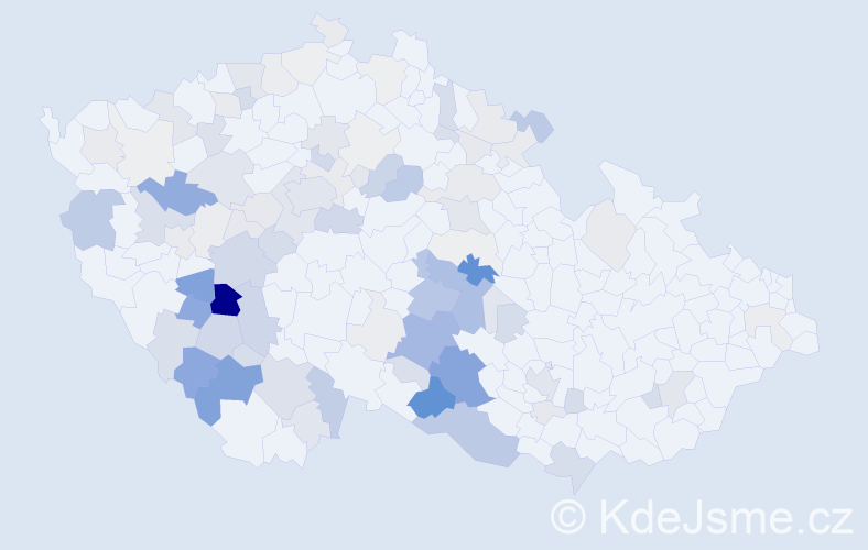 Příjmení: 'Machovcová', počet výskytů 374 v celé ČR