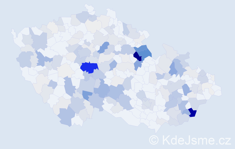 Příjmení: 'Vilímek', počet výskytů 731 v celé ČR