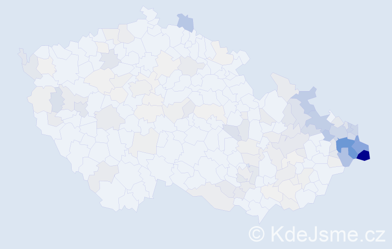 Příjmení: 'Kohut', počet výskytů 626 v celé ČR