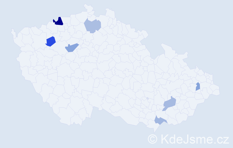 Příjmení: 'Talajková', počet výskytů 11 v celé ČR