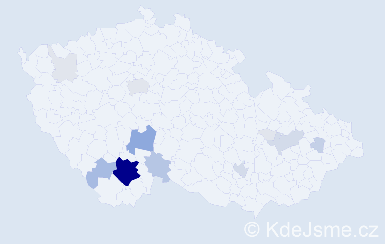 Příjmení: 'Kümmel', počet výskytů 59 v celé ČR