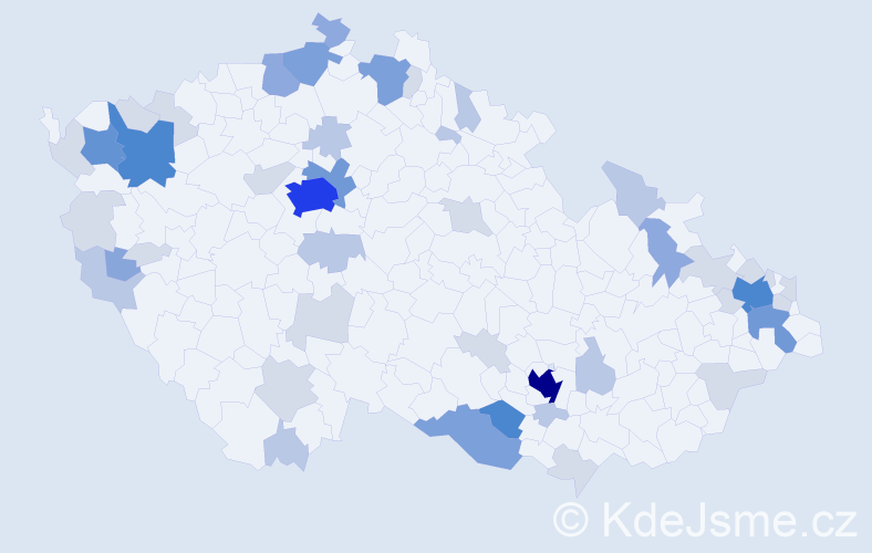 Příjmení: 'Huberová', počet výskytů 141 v celé ČR