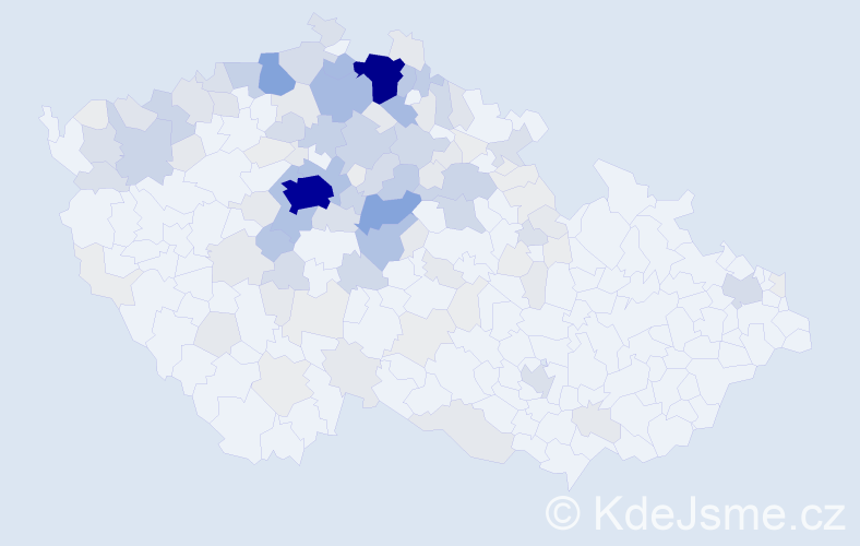 Příjmení: 'Třešňák', počet výskytů 543 v celé ČR