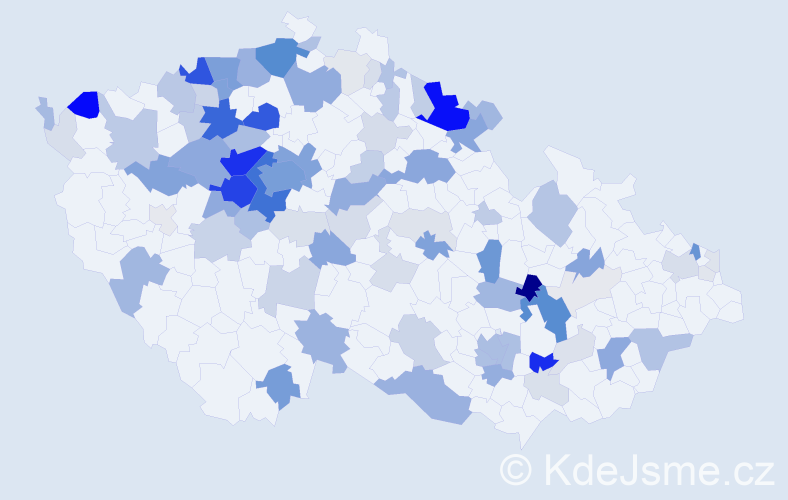 Příjmení: 'Rus', počet výskytů 364 v celé ČR