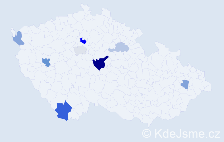 Příjmení: 'Zvrškovec', počet výskytů 17 v celé ČR