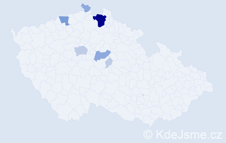 Příjmení: 'Maškarinec', počet výskytů 19 v celé ČR