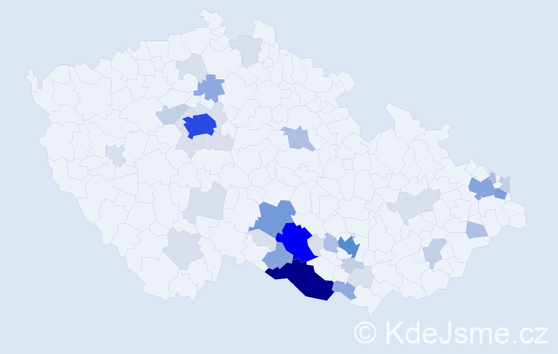 Příjmení: 'Sapík', počet výskytů 127 v celé ČR