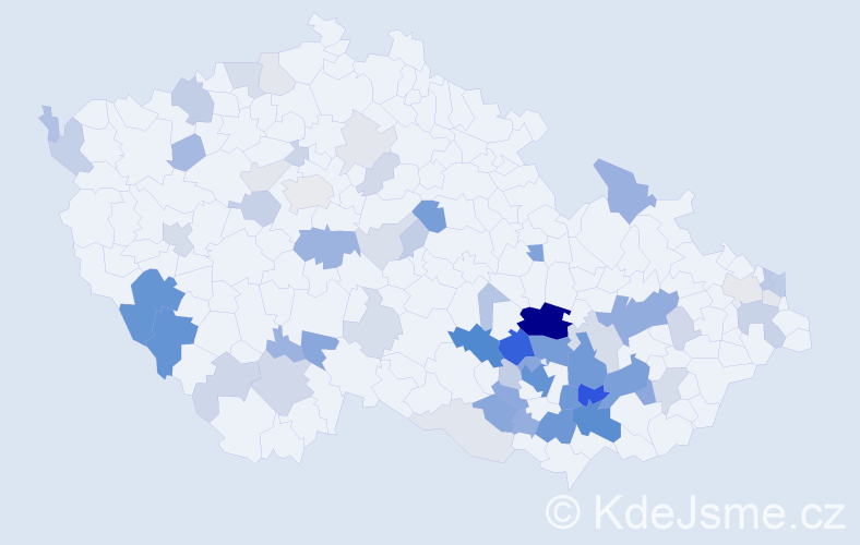 Příjmení: 'Halasová', počet výskytů 213 v celé ČR