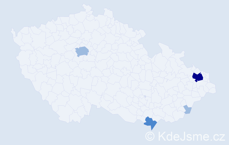 Příjmení: 'Gajdošek', počet výskytů 8 v celé ČR