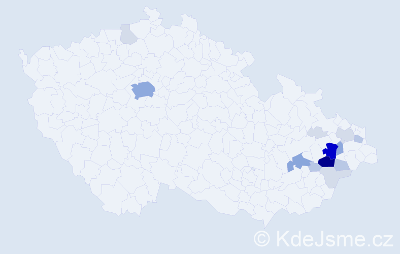 Příjmení: 'Kremel', počet výskytů 54 v celé ČR