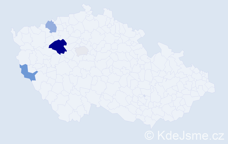 Příjmení: 'Urbanovič', počet výskytů 7 v celé ČR