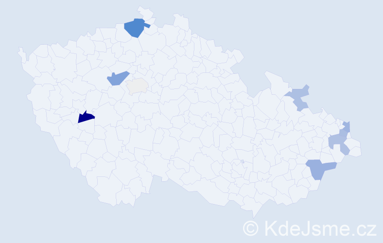 Příjmení: 'Kadora', počet výskytů 22 v celé ČR