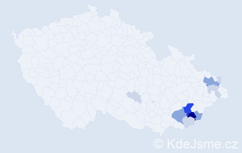 Příjmení: 'Vaškůj', počet výskytů 41 v celé ČR