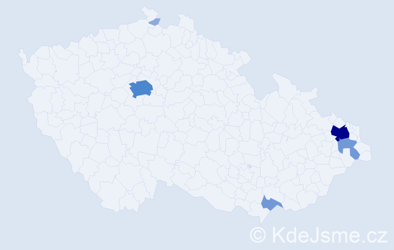 Příjmení: 'Chuchrová', počet výskytů 14 v celé ČR